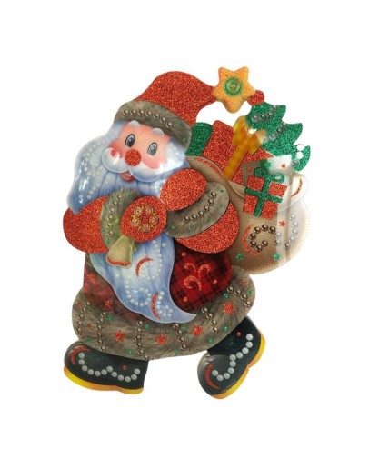  Коледна украса светещ Дядо Коледа с подаръци 